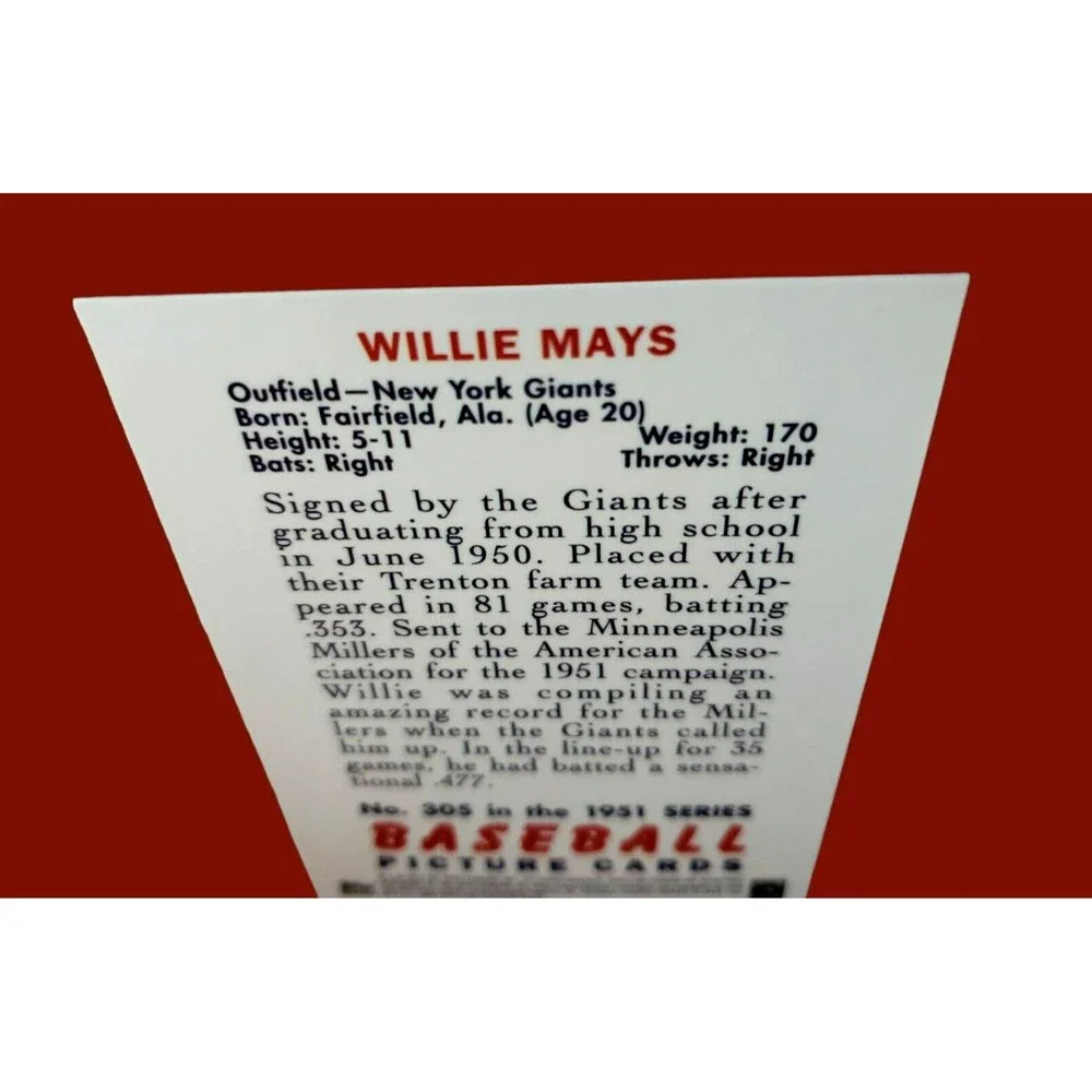 2013 Bowman WILLIE MAYS BLUE SAPPHIRE REFRACTOR ROOKIE REPRINT Baseball Card 305